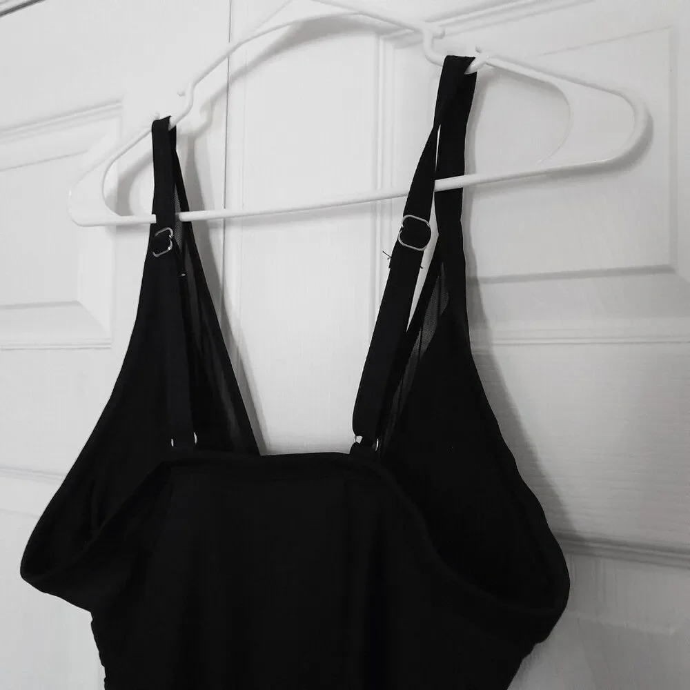 One Piece Black Bathing Swimsuit Size Large